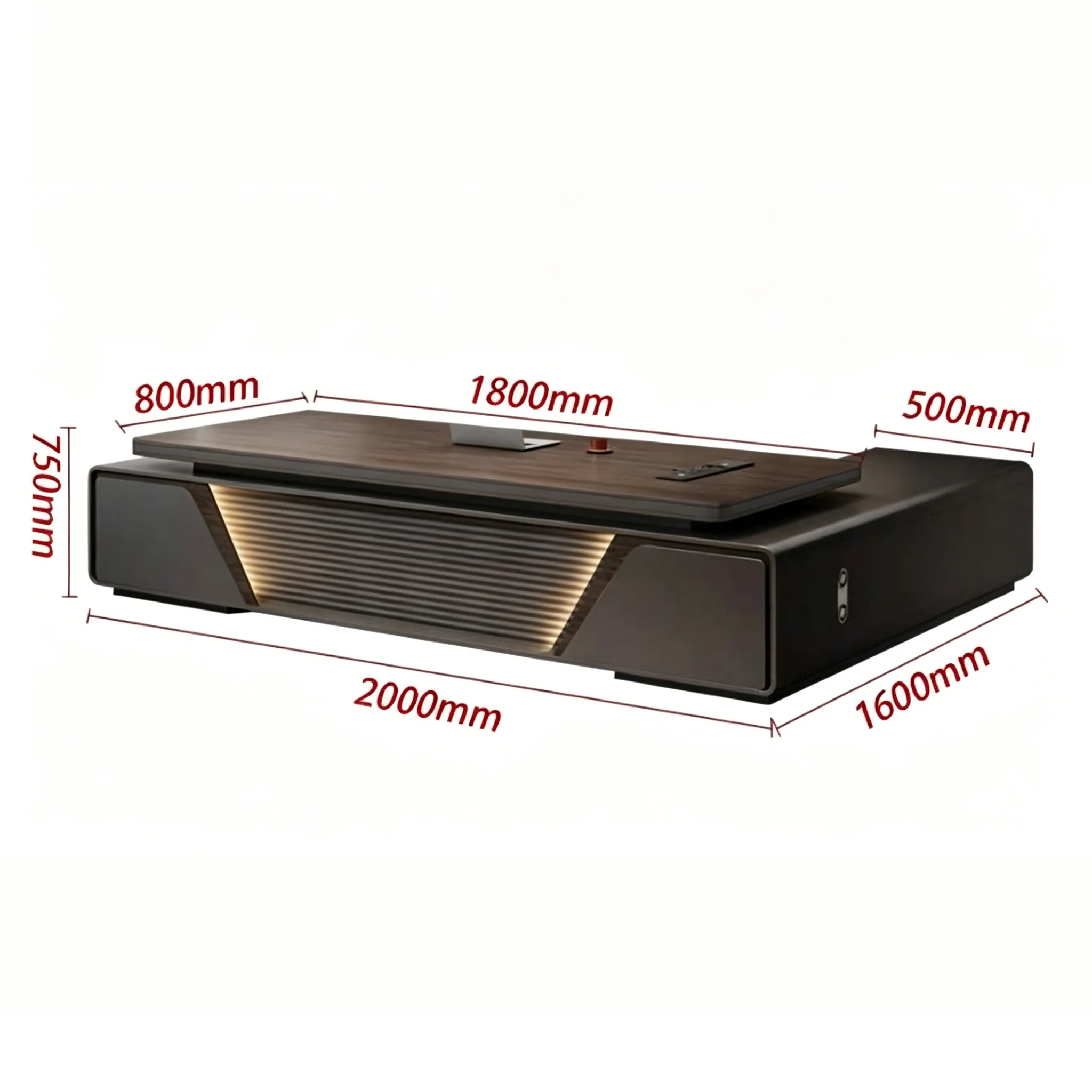 High-Gloss Executive Desk with Light Luxury Finish ED-035