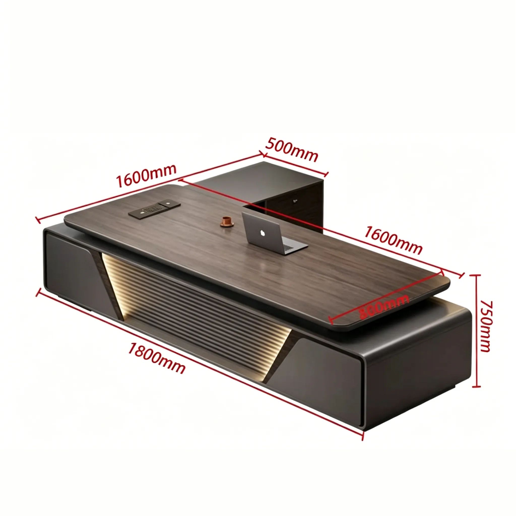 High-Gloss Executive Desk with Light Luxury Finish ED-035
