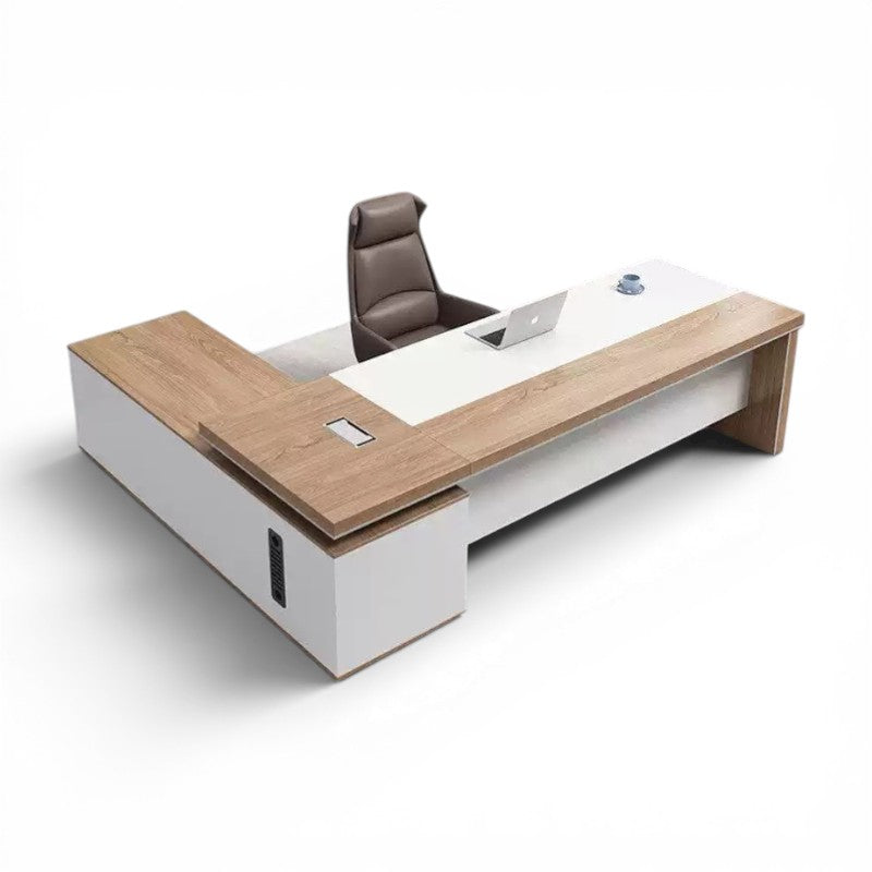 L-Shaped Executive Desk with Privacy Panel for Leaders