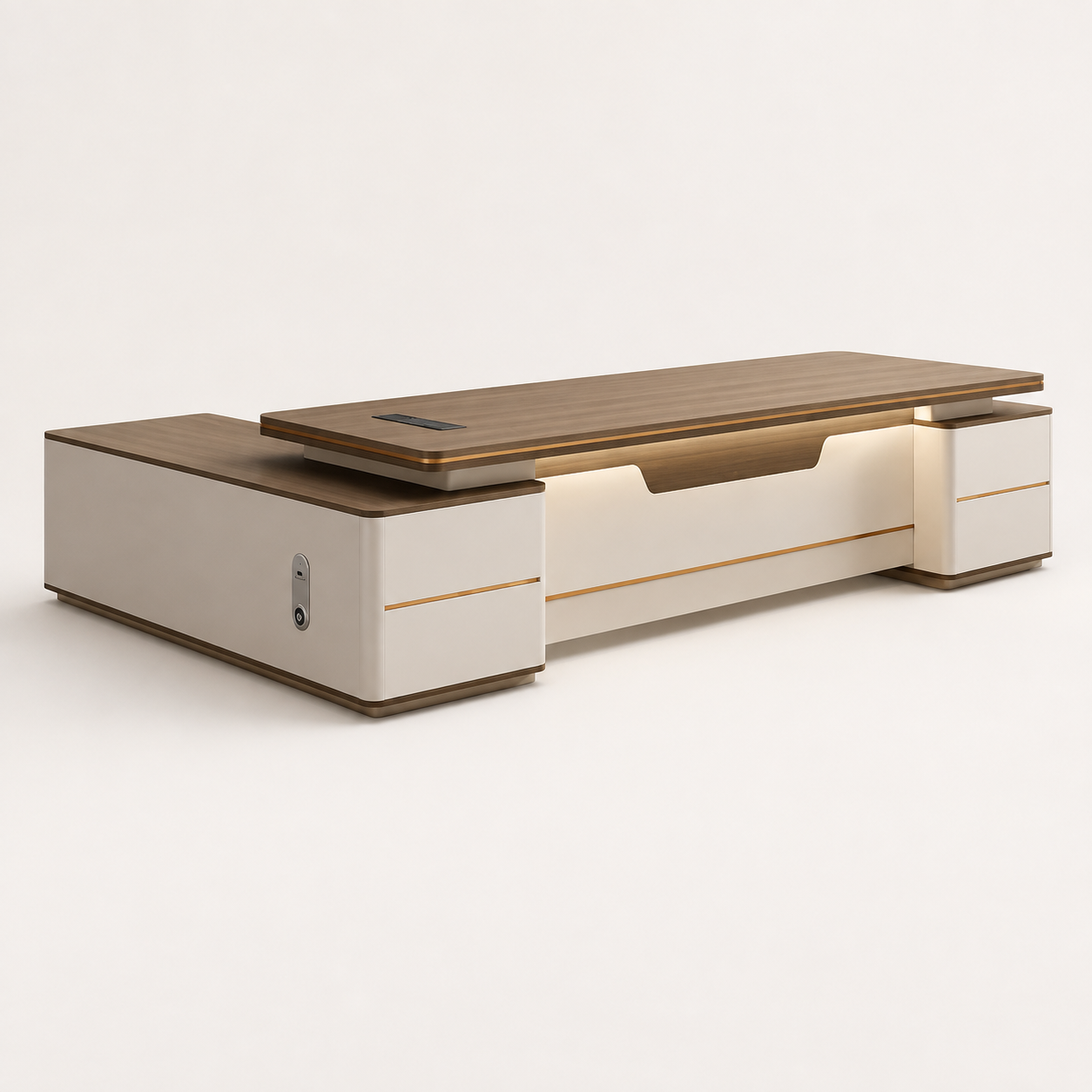 ED-039 L-shaped executive office desk on a white background