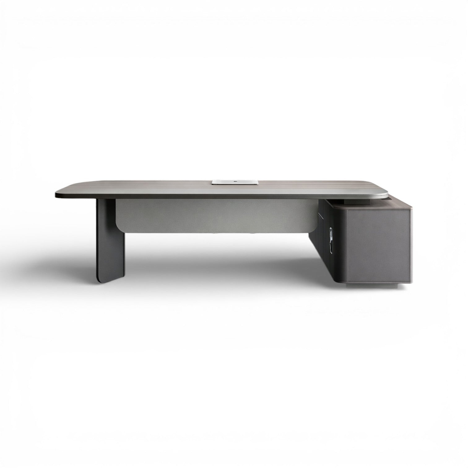 Luxury Modern Executive Desk with Integrated Storage & Power Design