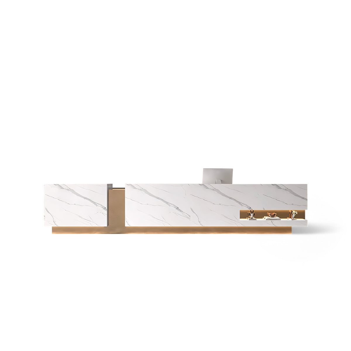 Luxury Rectangle Color-block Reception Desk for Company Hotel