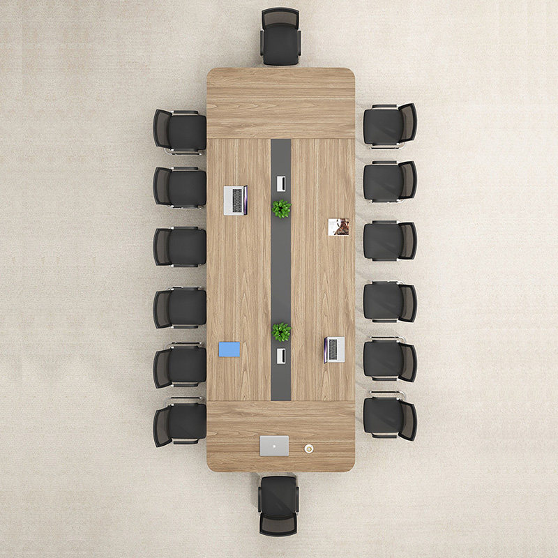 Large Conference Table with Cable Management and Storage Base MT-036