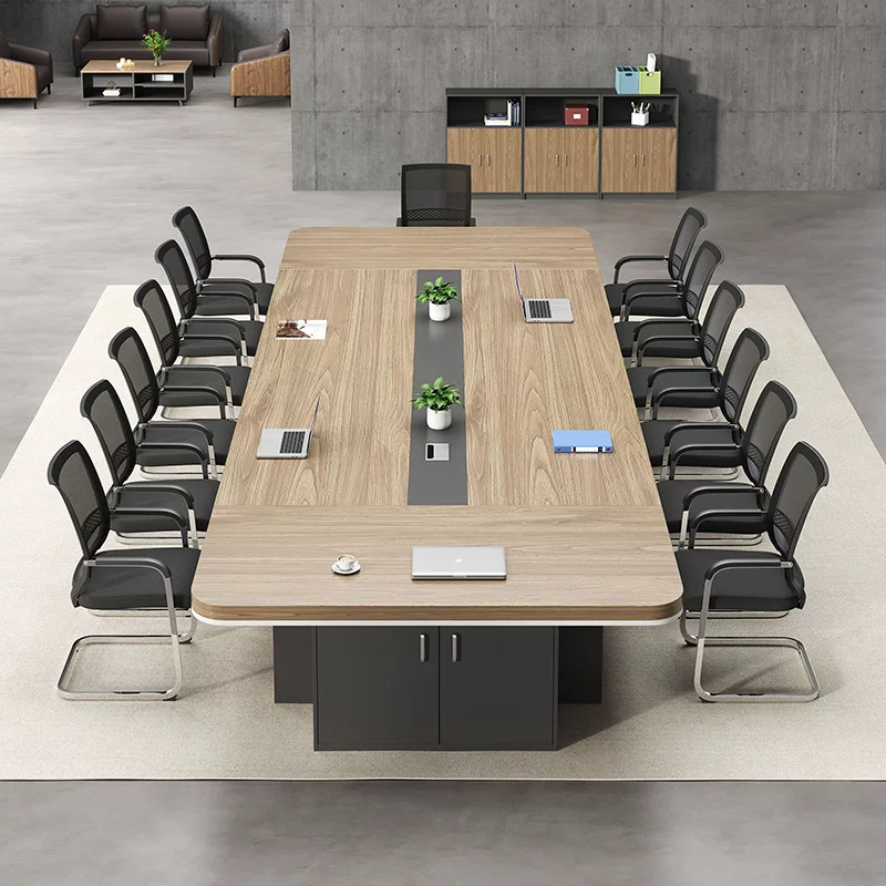 Large Conference Table with Cable Management and Storage Base MT-036