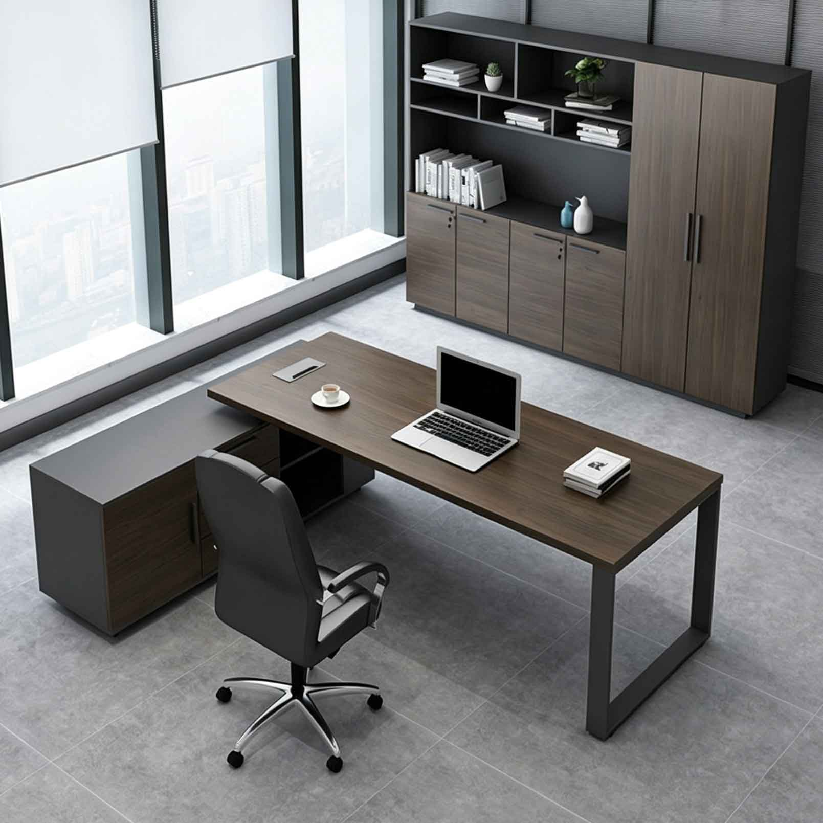 Minimalist Executive Desk & Chair Set for Managers ED-036