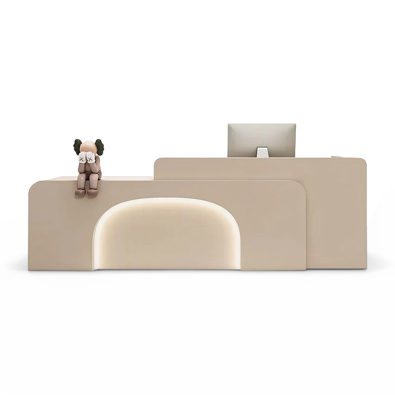 Minimalist Hotel Beige Reception Desk (Doll not include)