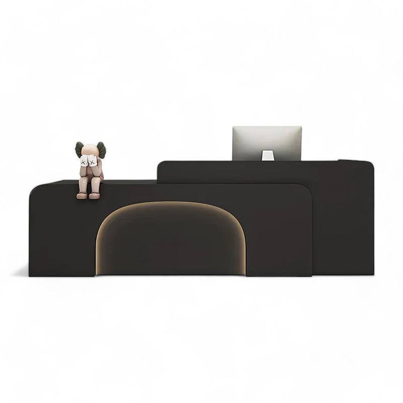 Minimalist Hotel Black Reception Desk (Doll not include)