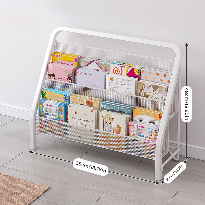 Minimalist Kids' Picture Book Rack - Modern Iron Bookshelf & Toy Storage Display MR-004