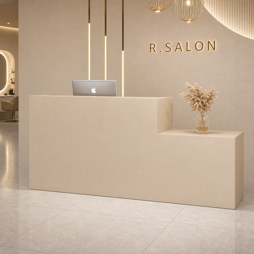 Minimalist Reception Desk with Side Display Platform RD-271