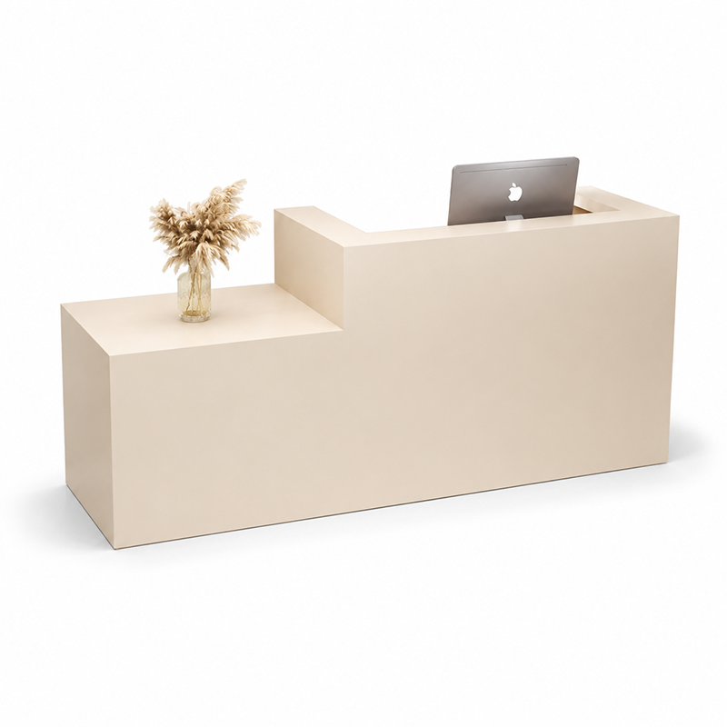 Minimalist Reception Desk with Side Display Platform RD-271