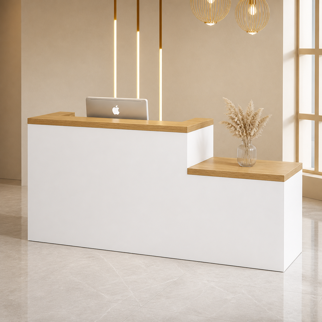 Minimalist Reception Desk with Side Display Platform RD-271