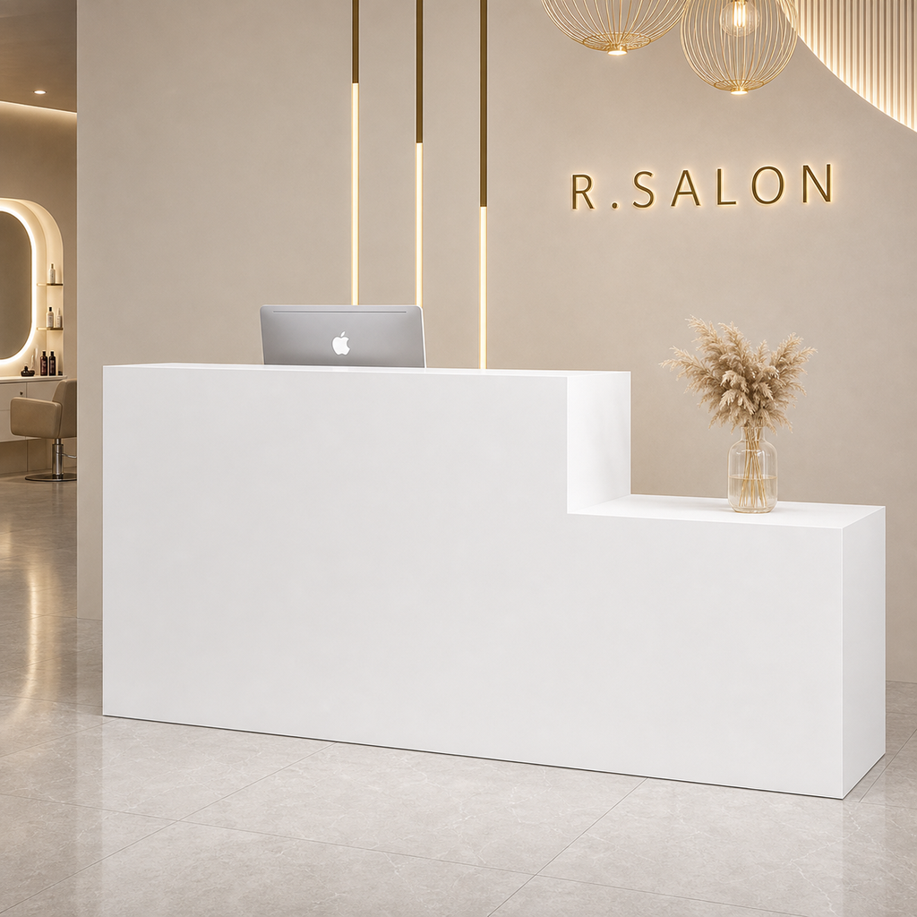 Minimalist Reception Desk with Side Display Platform RD-271