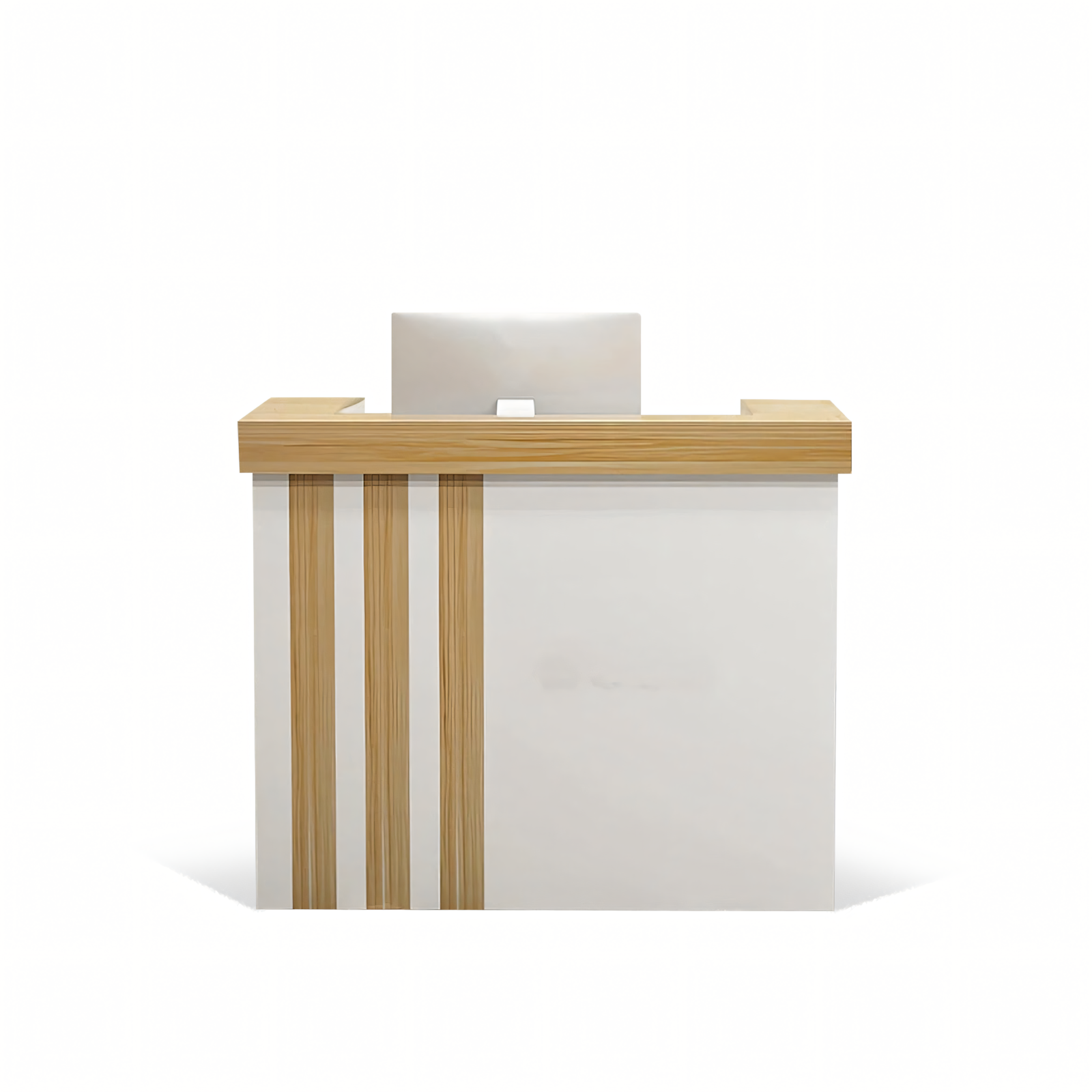 Minimalist Salon Reception Desk With Vertical Line Finish