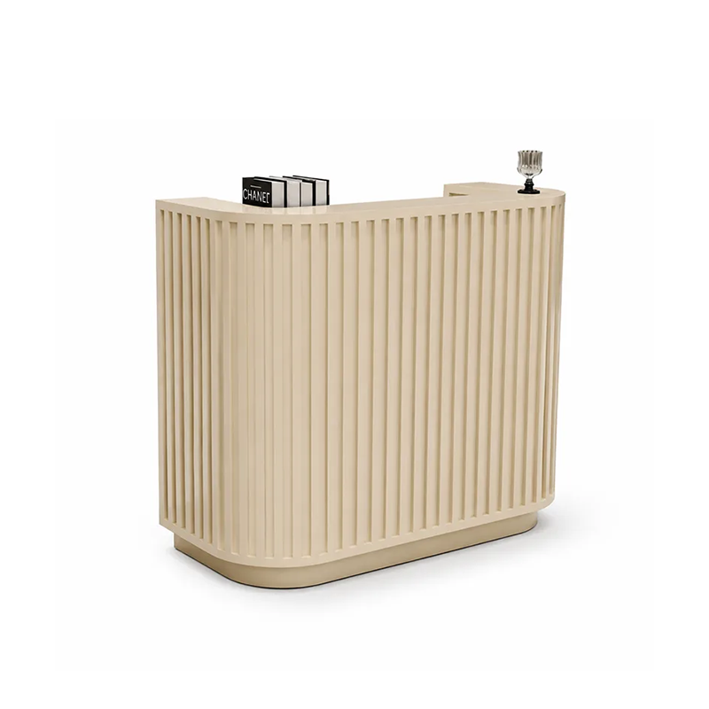 Modern Curved Reception Desk with Fluted Front Panel RD-274