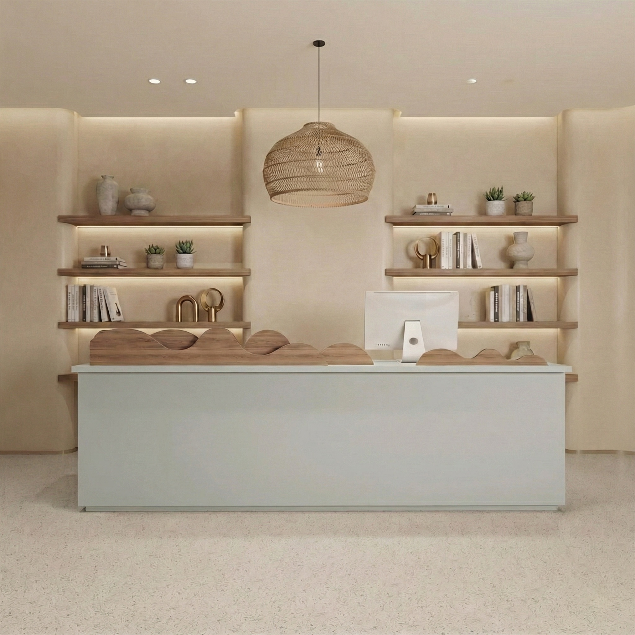 Modern Design Clothing Store Beauty Salon Paint Grey Reception Desk