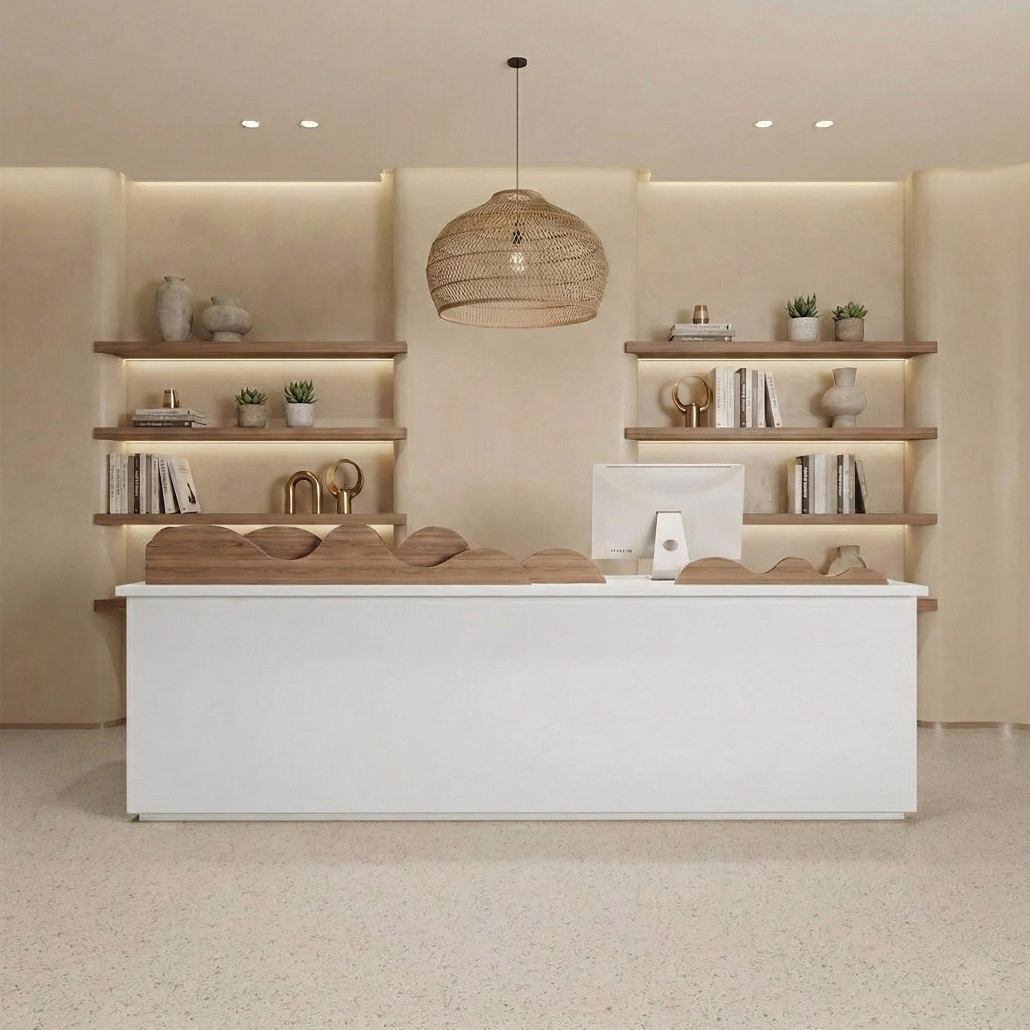 Modern Design Clothing Store Beauty Salon Paint White Reception Desk
