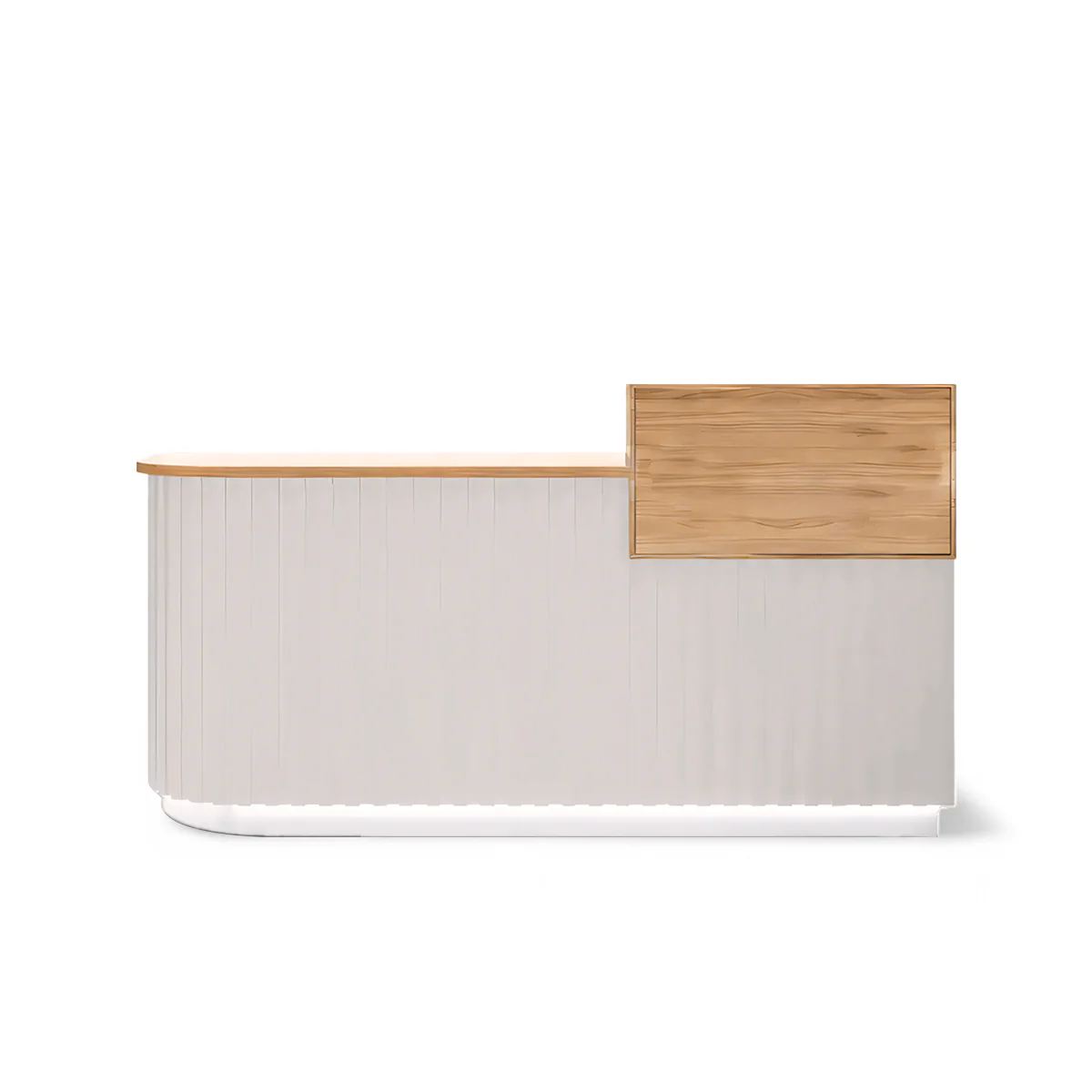 Modern Design Wooden Grain Checkout Table for Retail Shop