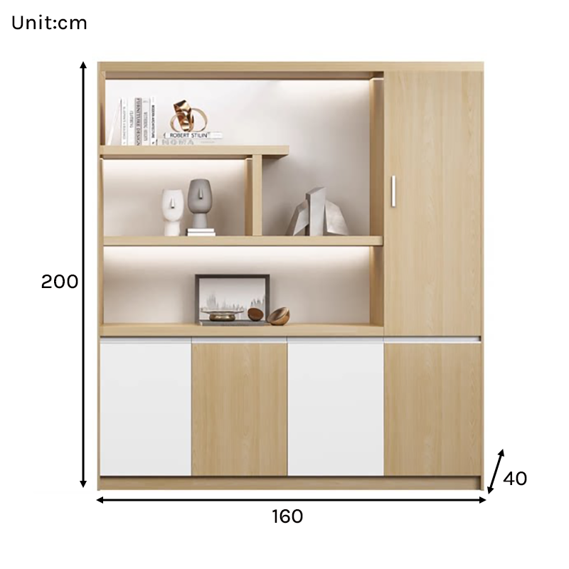 Modern Executive Office Storage Cabinet with LED Display Shelves ED-016