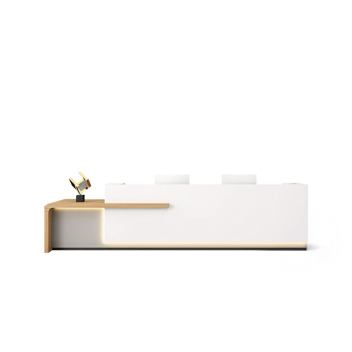 Modern Lacquer White Marble  Finish Reception Desk for Lobby