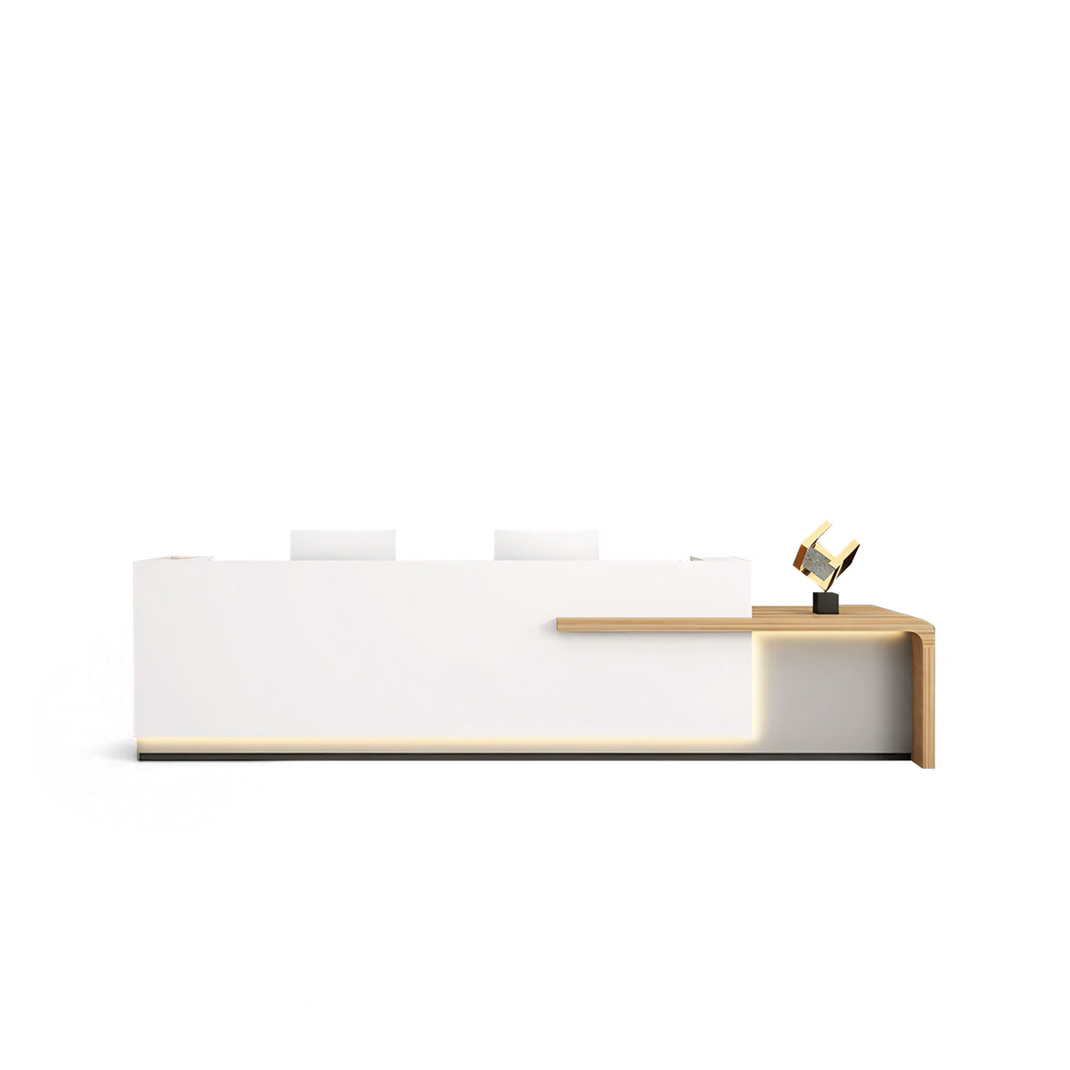 Modern Lacquer White Marble  Finish Reception Desk for Office