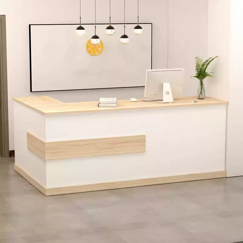 Modern Lacquered White + Natural Reception Counter for Salon, Boutique & Retail