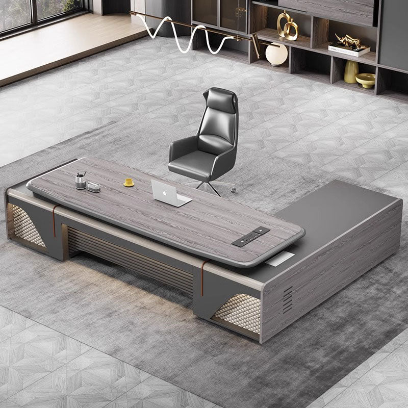 Modern Luxury Executive Desk with Rounded Corners – Boss Office Desk