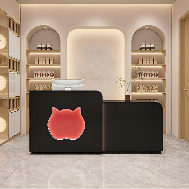 Modern Minimalist Black Reception Desk for Nursery