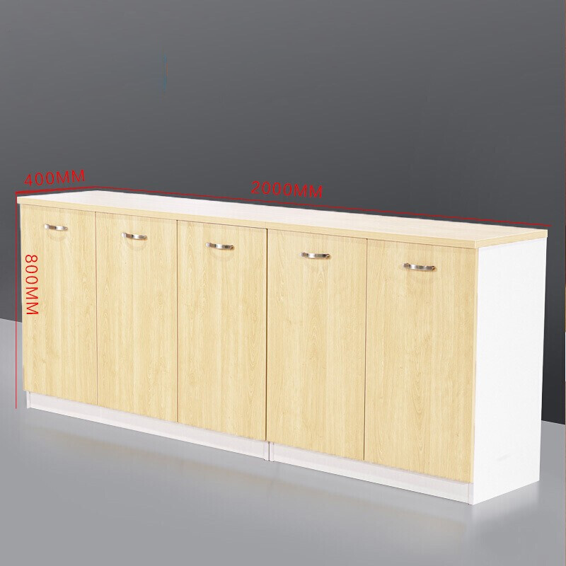 Modern Minimalist Low Office Storage Cabinet with Wooden Finish FC-003