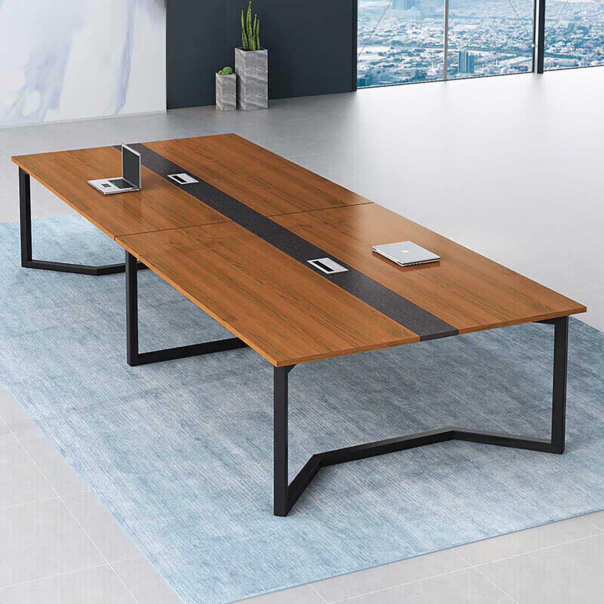 Modern Minimalist Rectangular Conference Table for Office Meetings & Training MT-023