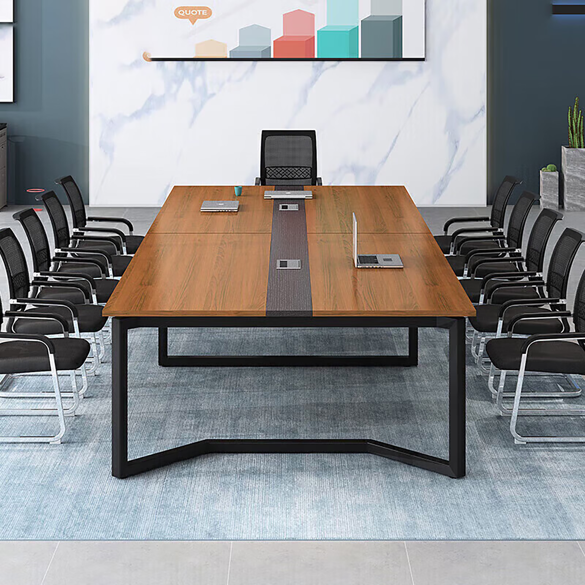 Modern Minimalist Rectangular Conference Table for Office Meetings & Training MT-023