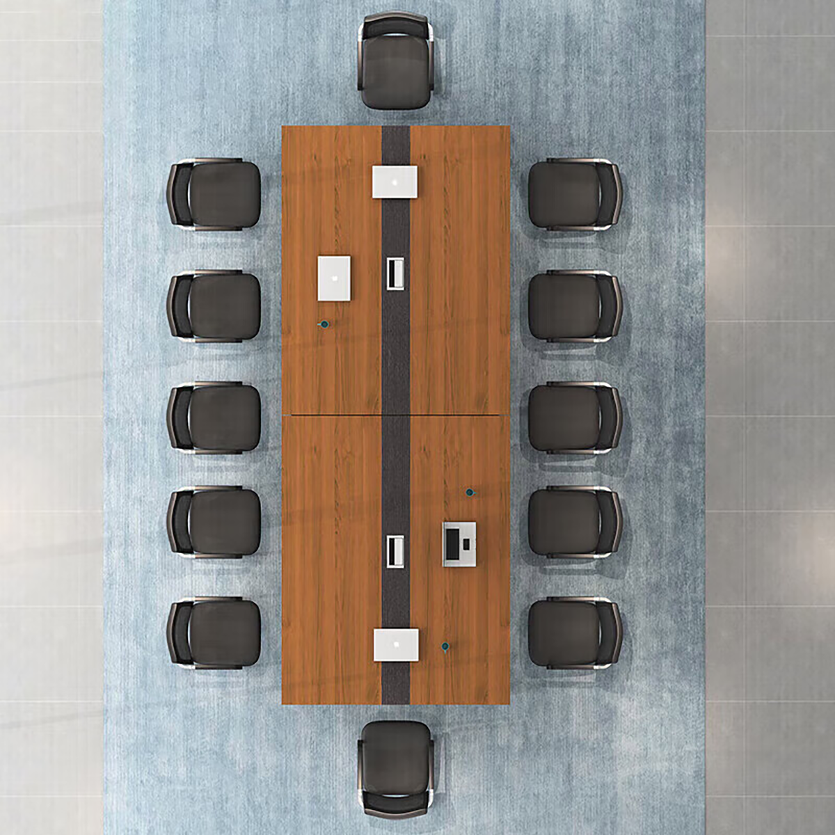 Modern Minimalist Rectangular Conference Table for Office Meetings & Training MT-023