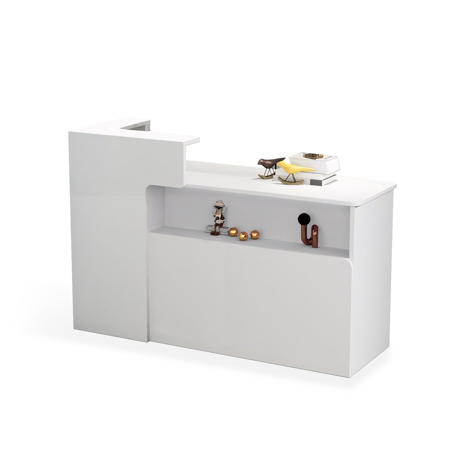Modern Minimalist Small Corner White  Reception Counter
