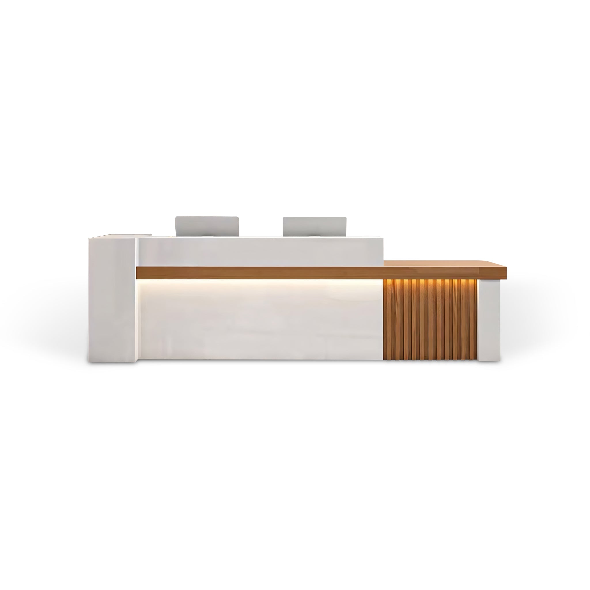 Modern Modular White + Natural Reception Counter for Office