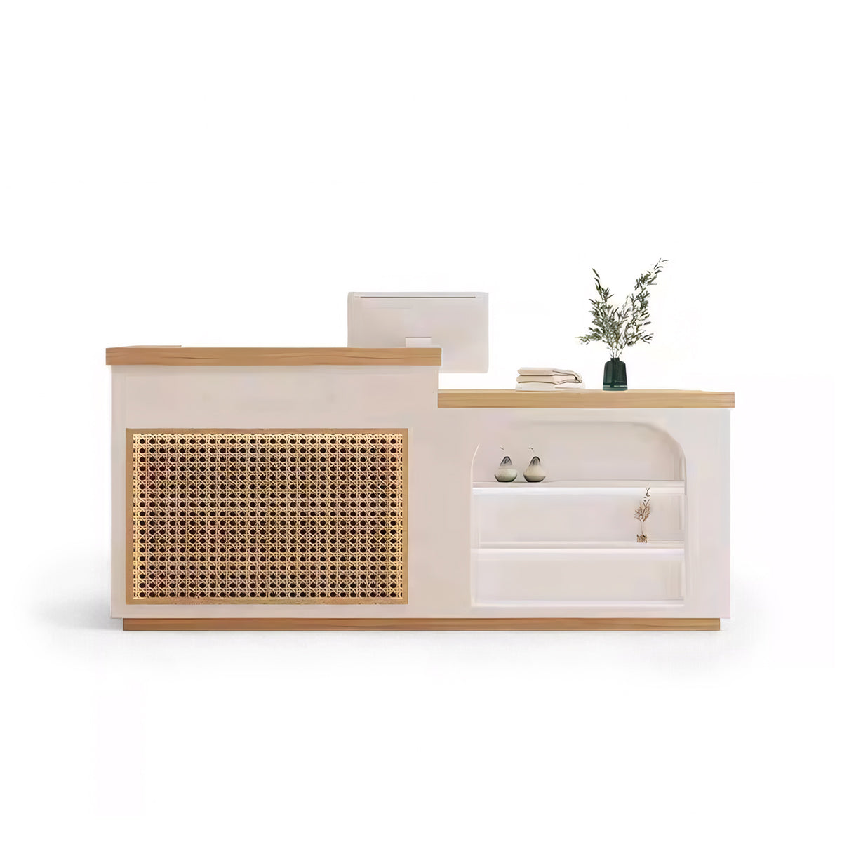 Modern Natural Rattan Woven Style  Reception Desk for Clothing Shop