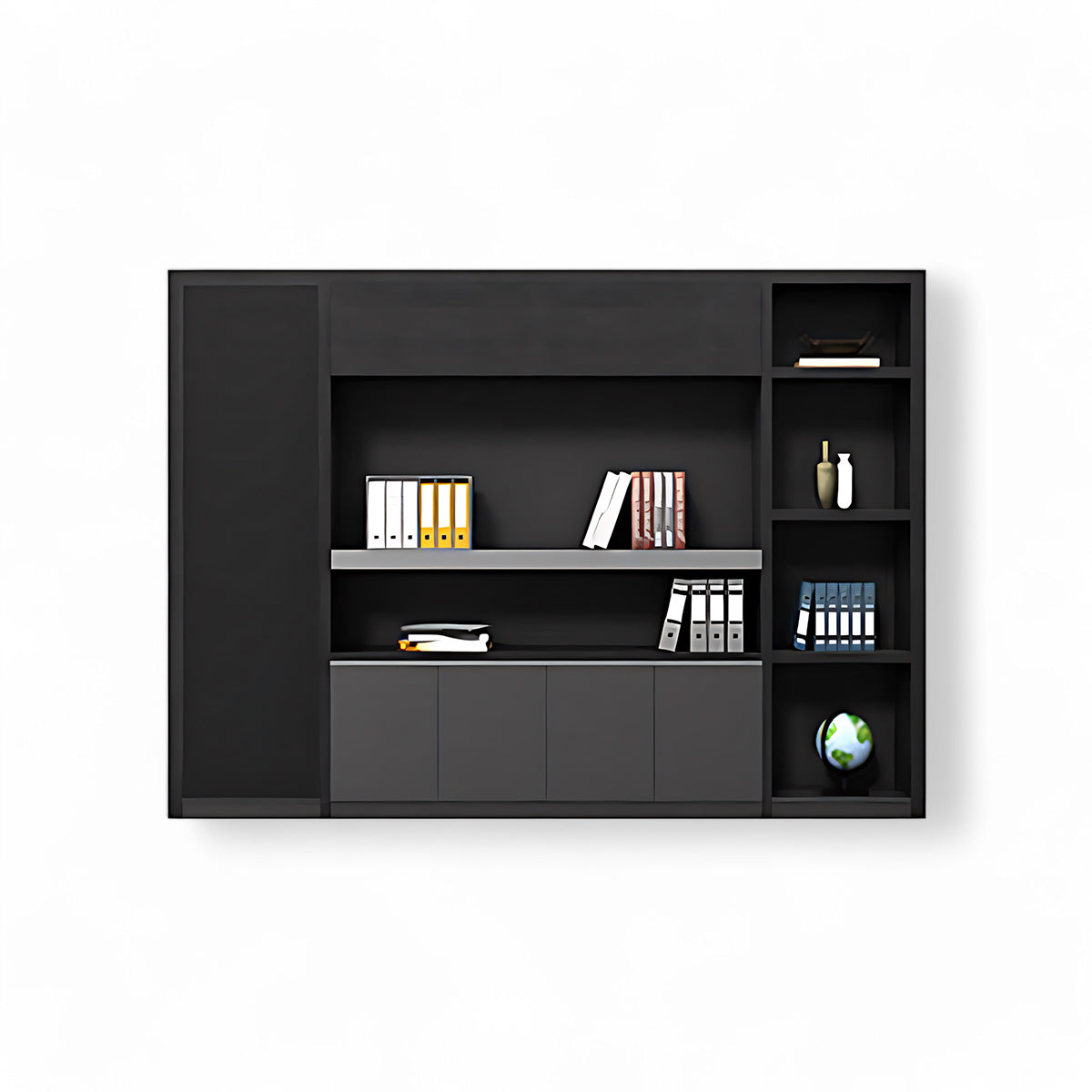 Modern Office Desk, Wooden Computer Desk, Black Executive Desk for Boss Office ED-014