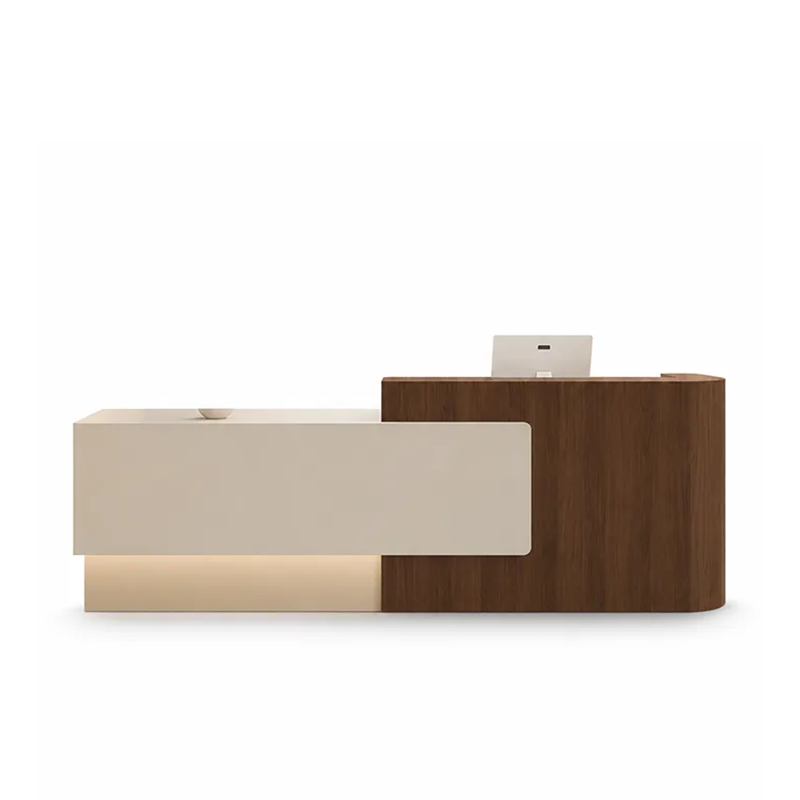 Modern Reception Desk with Floating Side Display Panel RD-283