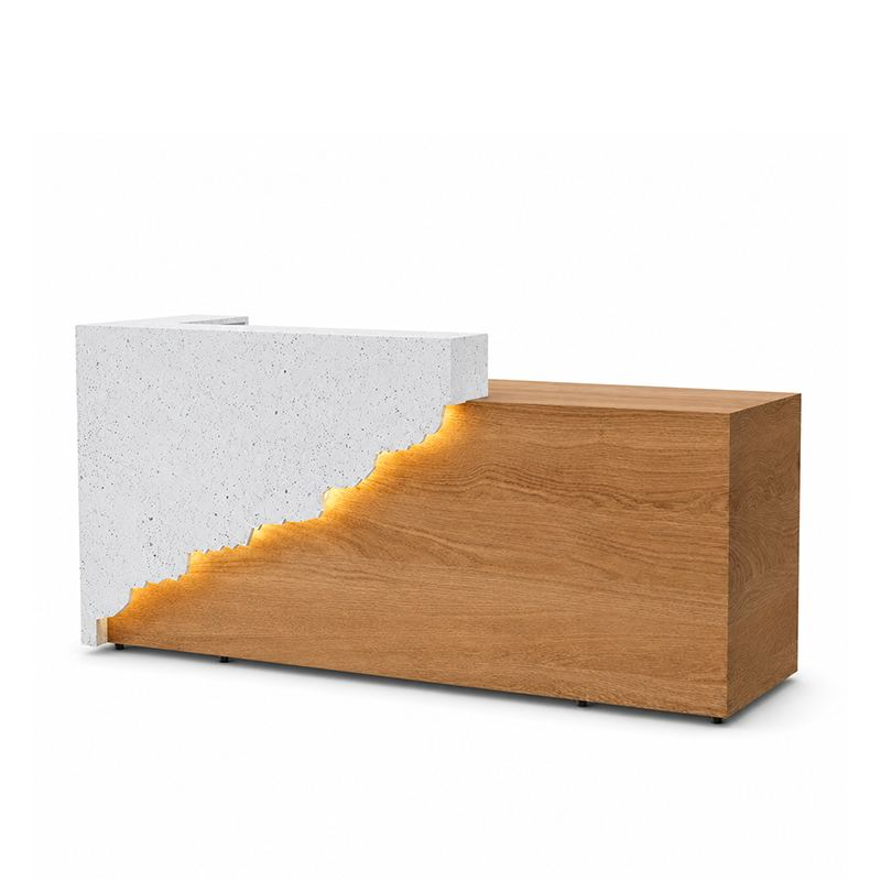 Modern Reception Desk with Mountain-Inspired LED Accent Design RD-316