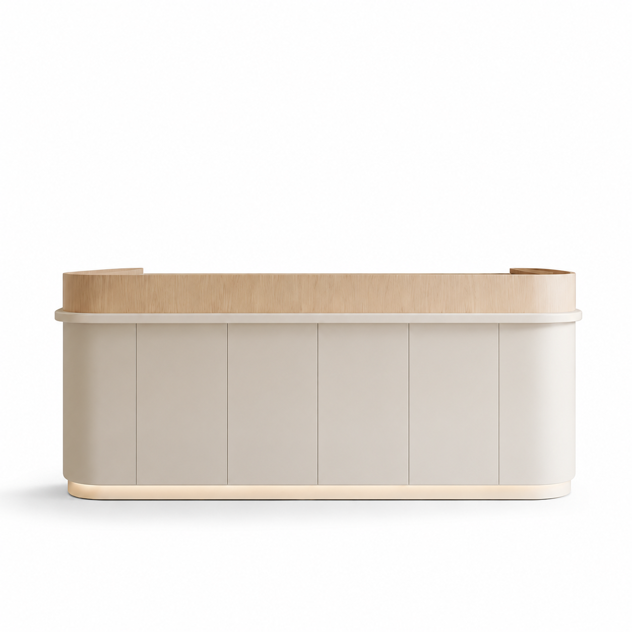 Modern Reception Desk with Rounded Corners and LED Base Lighting RD-280
