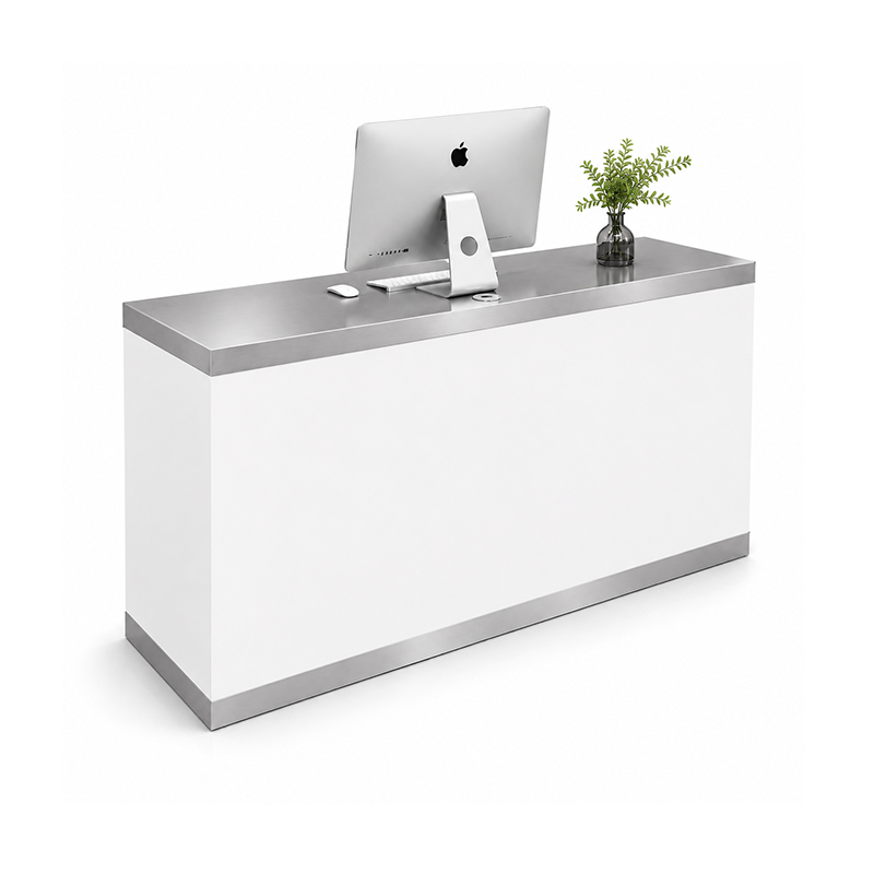 Modern Reception Desk with Stainless Steel Countertop RD-272