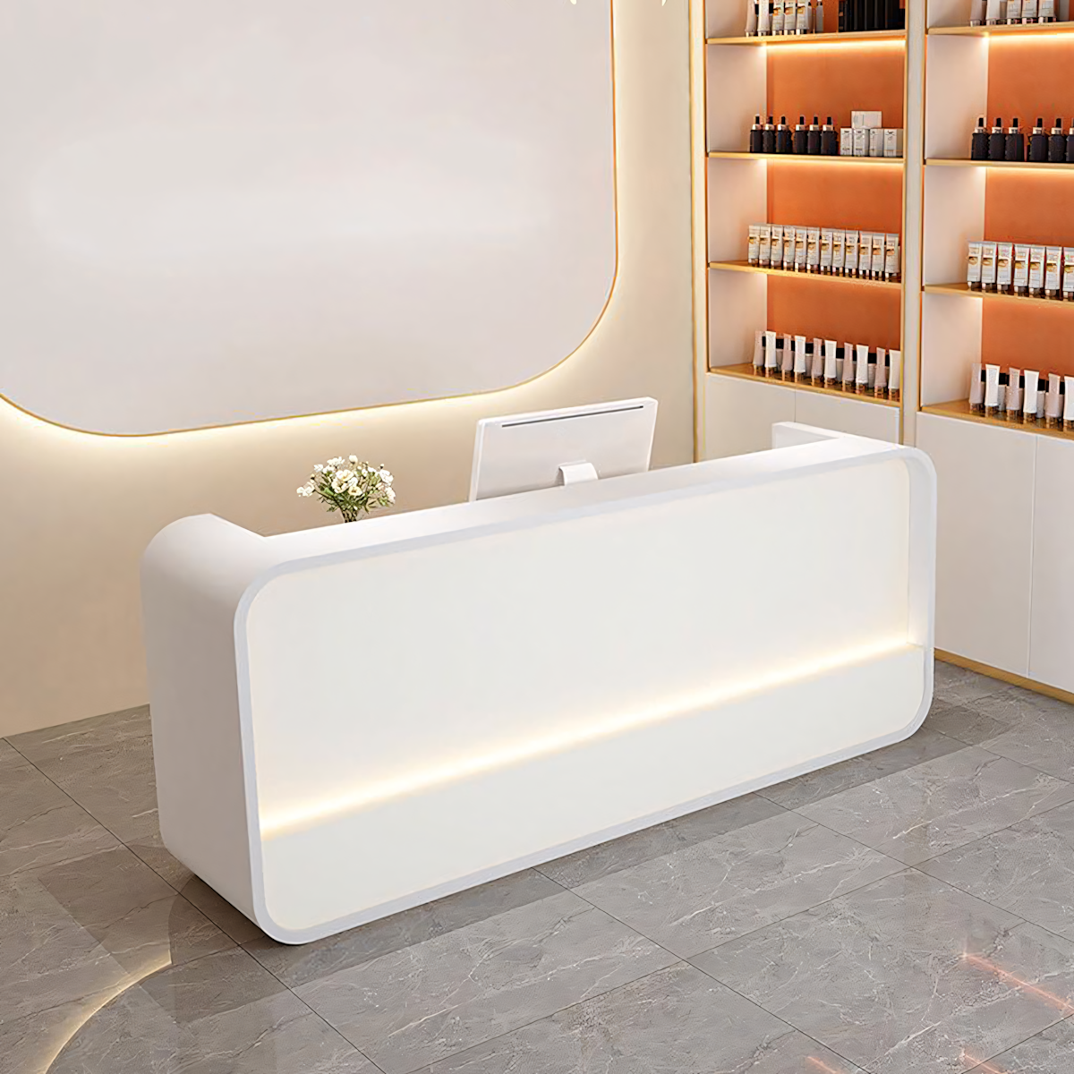 Modern Simple Curved Store Company Checkout Reception Desk RD-262