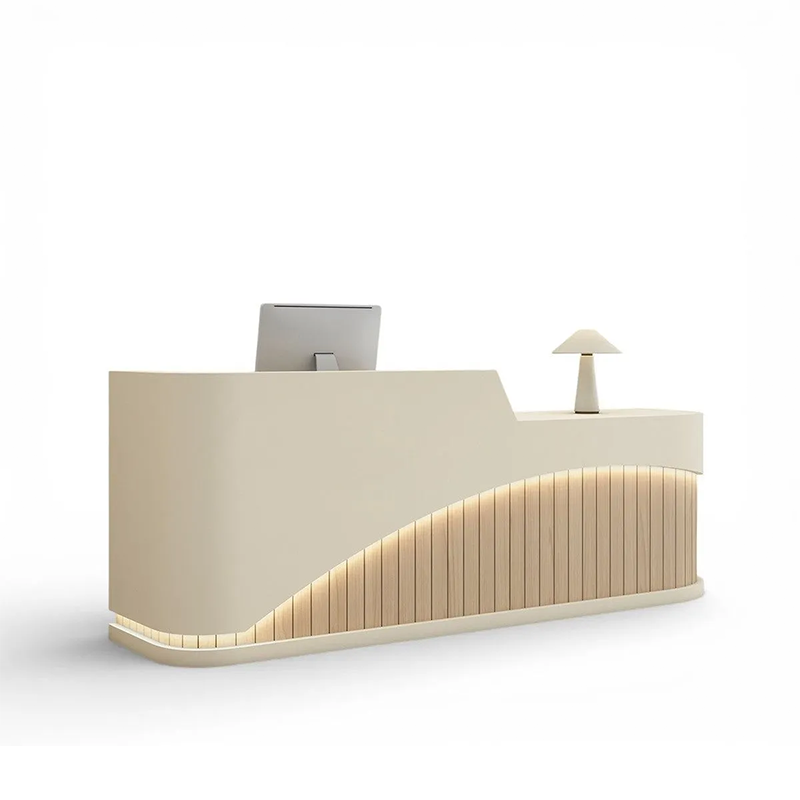 Modern Stripes Minimalist Reception Counter with LED Light for Lobby ＆ Salon RD-214