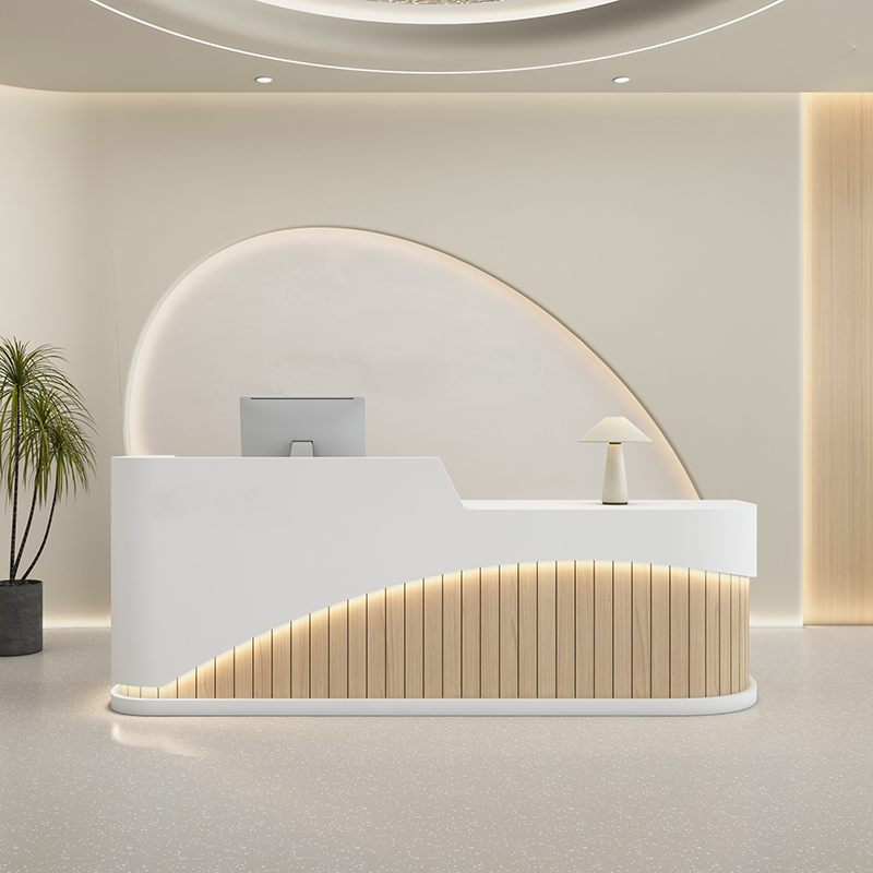 Modern Stripes Minimalist Reception Counter with LED Light for Lobby ＆ Salon RD-214