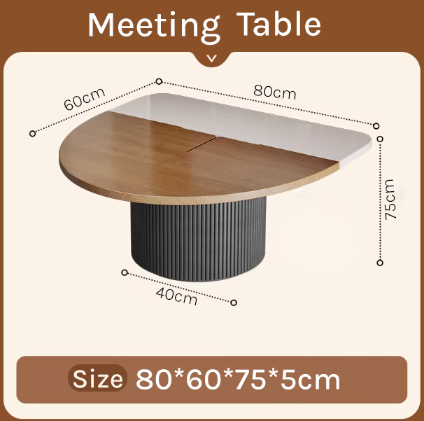 Modern Two-Tone Semi-Circular Meeting Table – Geometric Office Desk MT-030