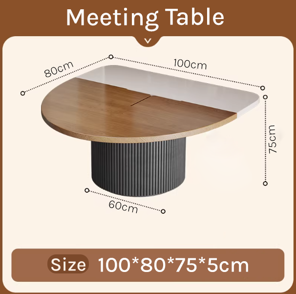Modern Two-Tone Semi-Circular Meeting Table – Geometric Office Desk MT-030