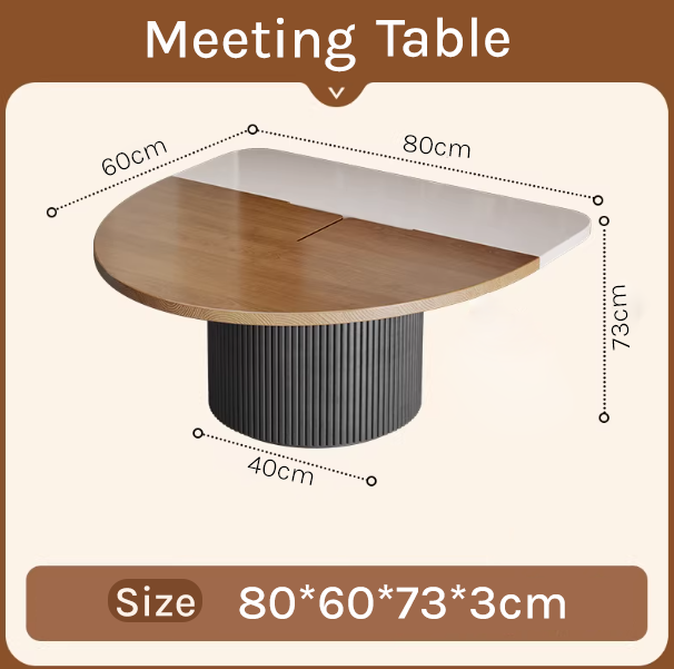 Modern Two-Tone Semi-Circular Meeting Table – Geometric Office Desk MT-030