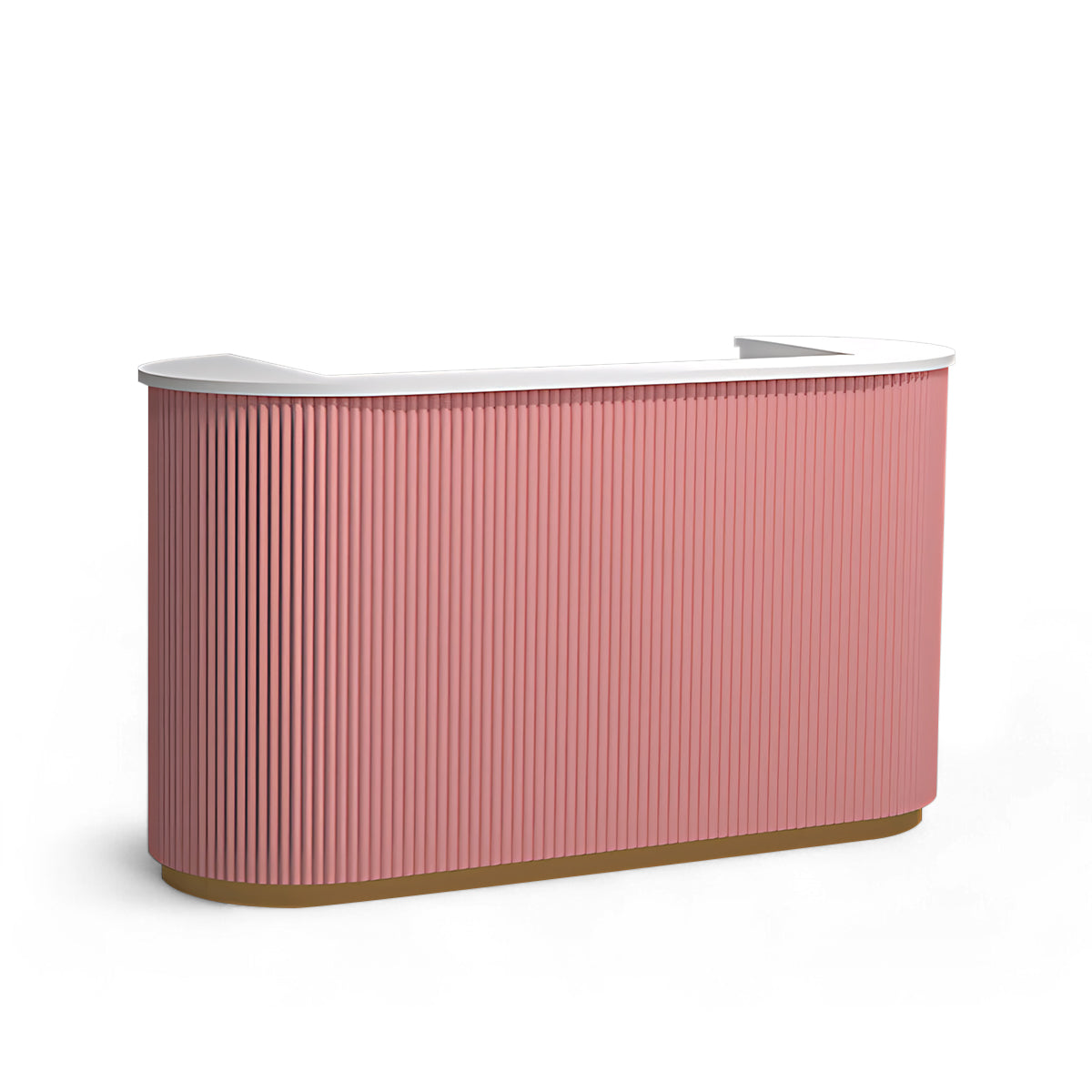 Modern U-Shaped Pink Double Countertop Reception Desk for Retail Stores