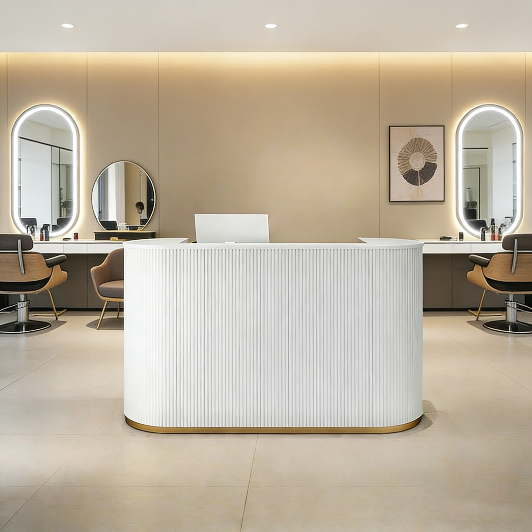 Modern U-Shaped Reception Desk for Retail Stores