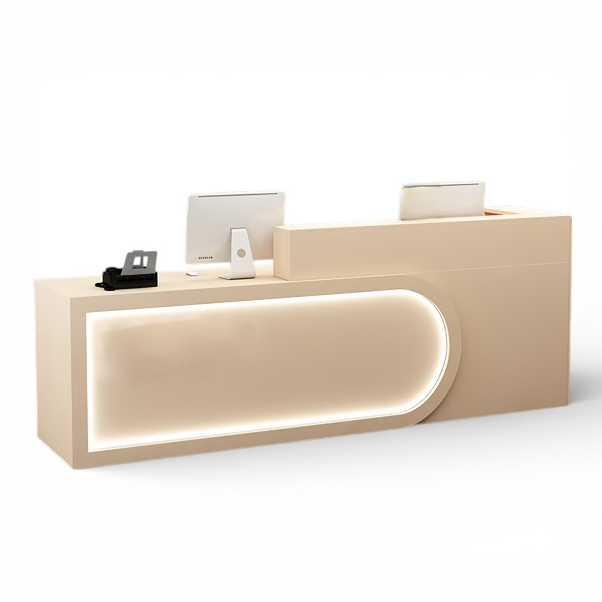 Modern U-shaped Reception Desk With LED Linght for Salon ＆ Lobby
