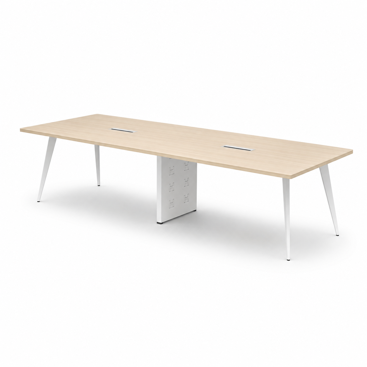 Modern White Conference Table with Integrated Power Outlets MT-034