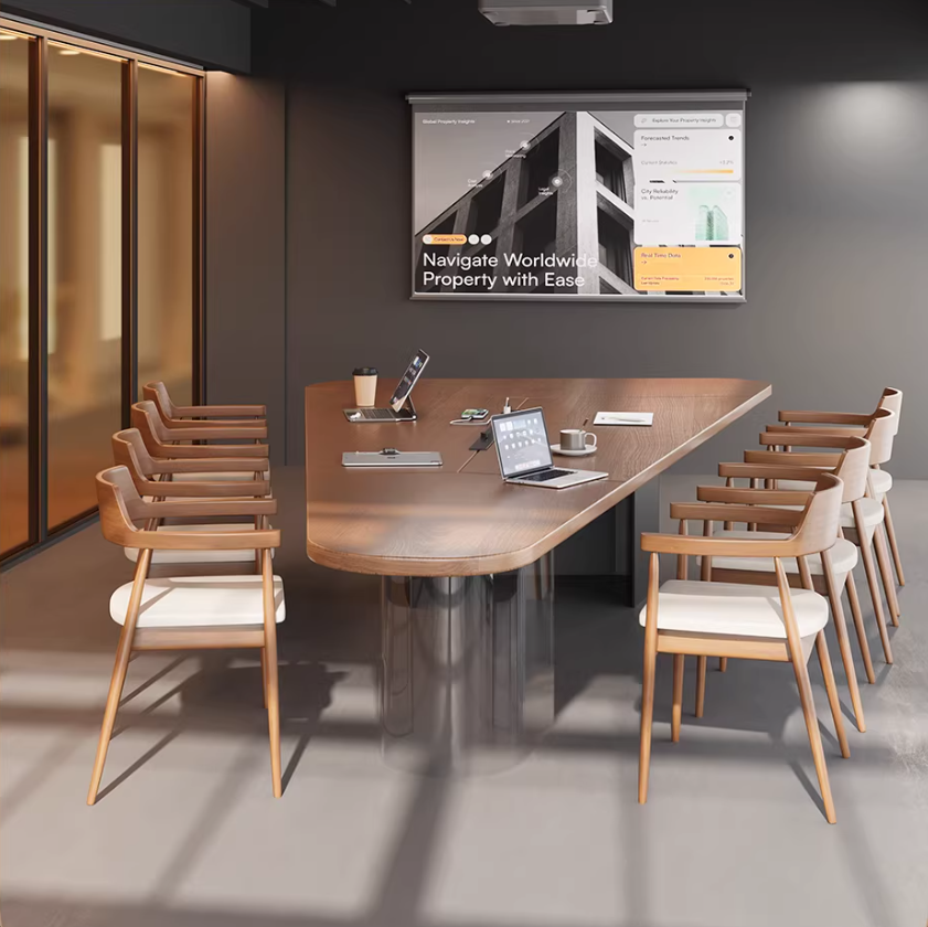 Modern Wing-Shaped Executive Meeting Table – Geometric Office Desk MT-028